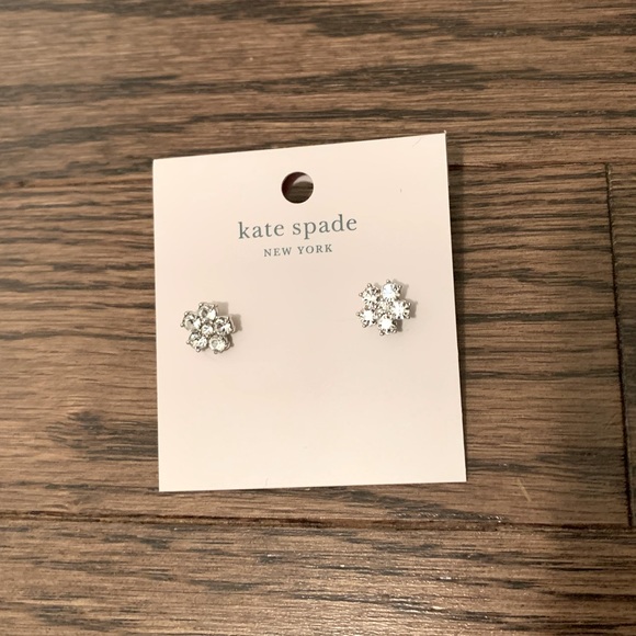 kate spade Jewelry - Kate Spade Silver Clear Flower Studs, Stud Earrings